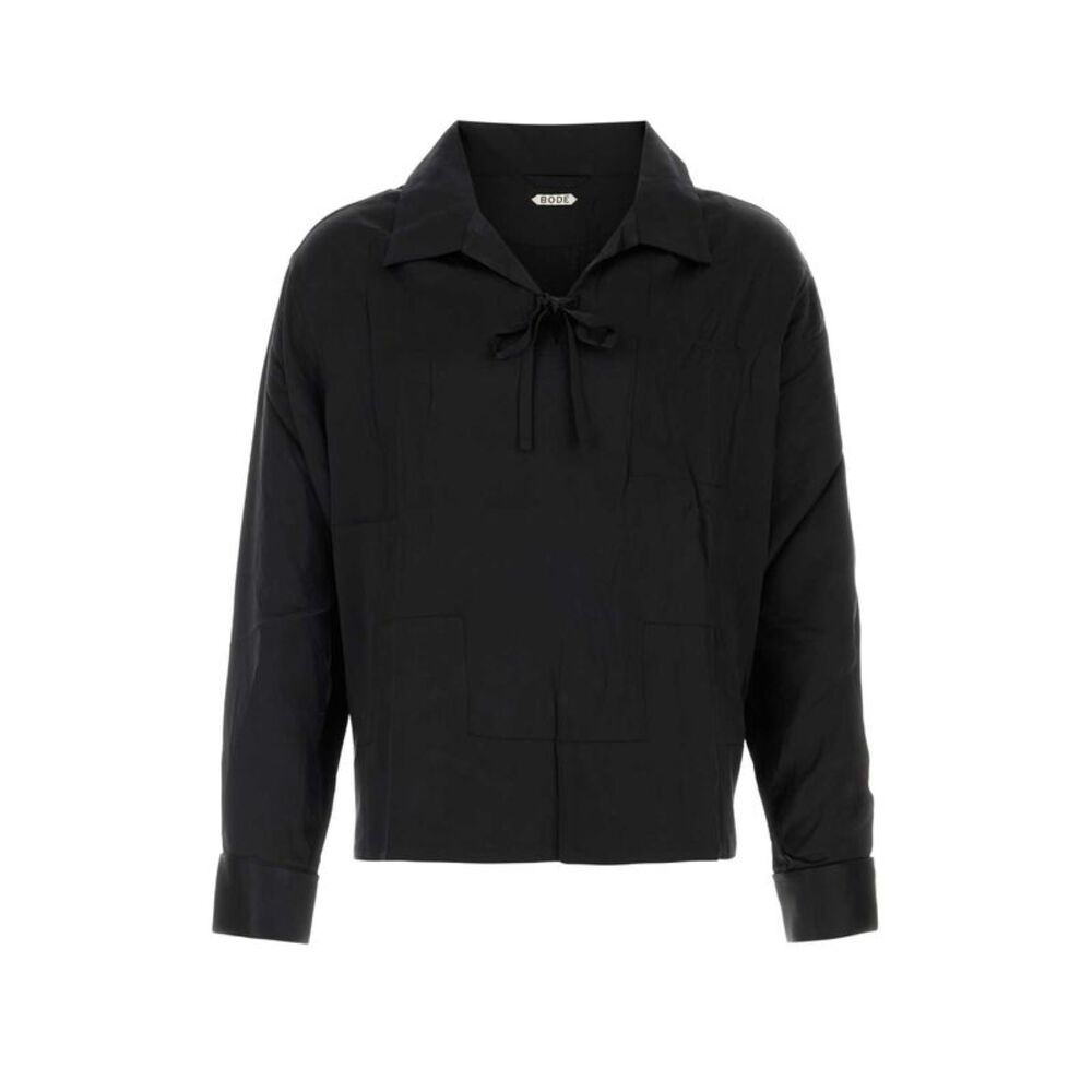 Bode Men Black Satin Maze Blouse
